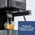 BLACK+DECKER 15-Bar Espresso Machine with Milk Frother - Image 3