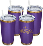 20 oz Tumbler Bulk Stainless Steel Tumblers with Lids and Straws Purple by MetalyaTumblers