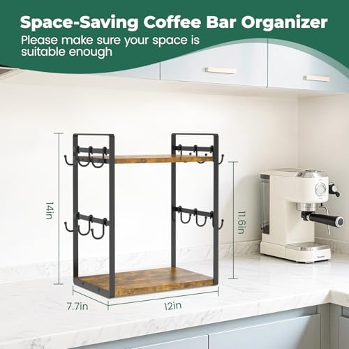 EsLuker.ly Coffee Station Bar Organizer Mug Holder Stand Countertop - Image 2