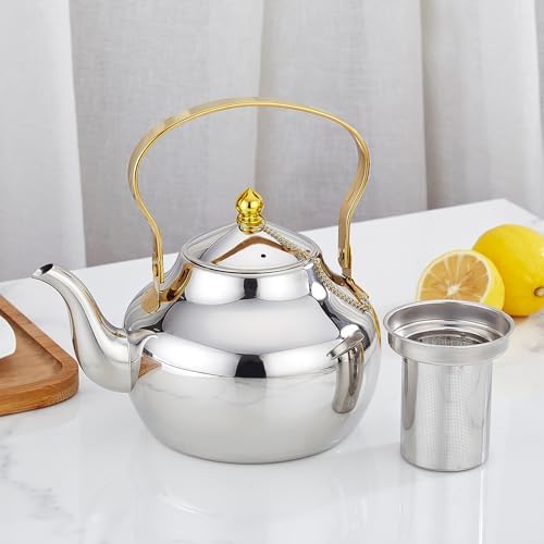 SANQIAHOME 2.1 Quart Stainless Steel Teapot With Infuser,Tea Kettle For Stove Top Minimalist Style - Image 2