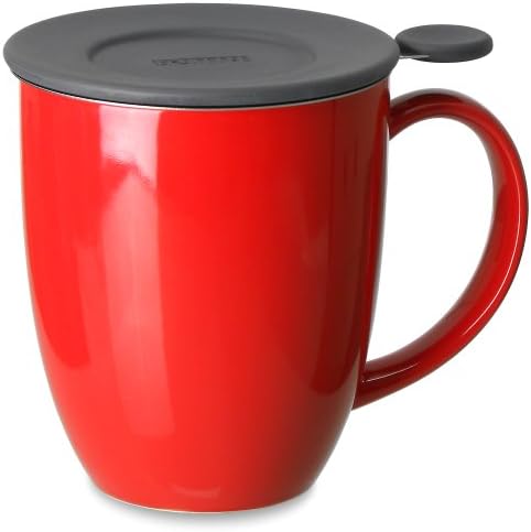 FORLIFE Uni Brew-in-Mug with Tea Infuser and Lid, 16-Ounce, Red by Unknown