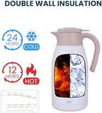 GiNT 1.9L / 64Oz Thermal Coffee Carafe, Insulated Stainless Steel Coffee Carafes for Keeping Hot/Double Walled Vacuum Thermal Carafe (White) - Image 4