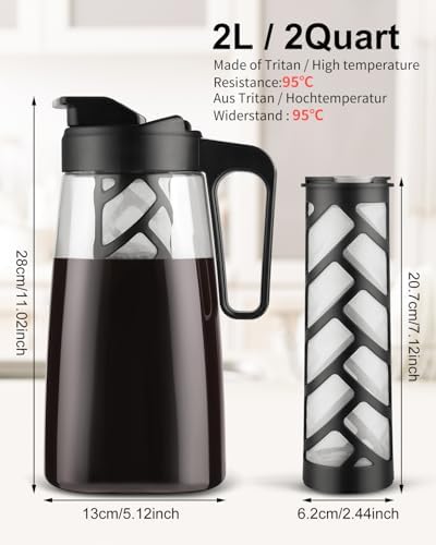 Sivaphe Large Ice Cold Coffee/Tea Maker 64 oz /2 L - Image 6