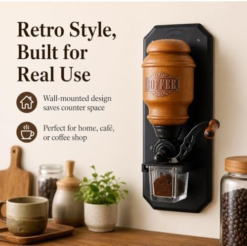 Wall Mounted Manual Coffee Grinder, Adjustable Coarseness - Image 4