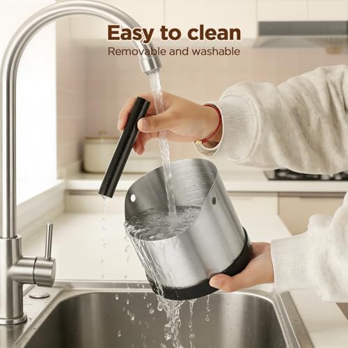 VINATO Stainless Steel Knock Container 1.2 L for Portafilter, Espresso Knock Box with Removable Knock Bar, Compatible with De'Longhi, Sage, Ninja - Image 4