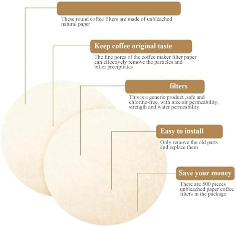 500 Pcs Replacement Paper Filters Round Coffee Maker Filters Disposable For Aerobie Aeropress Coffee And Espresso Makers - Image 2