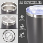 20oz Tumbler Stainless Steel Tumbler Coffee Tumbler with Lid Grey, 12P - Image 4