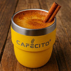 CAFECITO® 4 oz Stackable Espresso Cups – Set of 2 – Miami Yellow | Vacuum Insulated Stainless Steel – Double Wall Coffee Cups for Espresso & Cortadito – Giftable, Durable & Stackable Design - Image 2