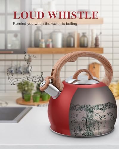 2.7 Qt Whistling Tea Kettle for Stovetop with Heat-Resistant Handle - Image 3