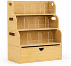 Bamboo Tea Bag Organizer, 4 Tier with Drawer - Image 3