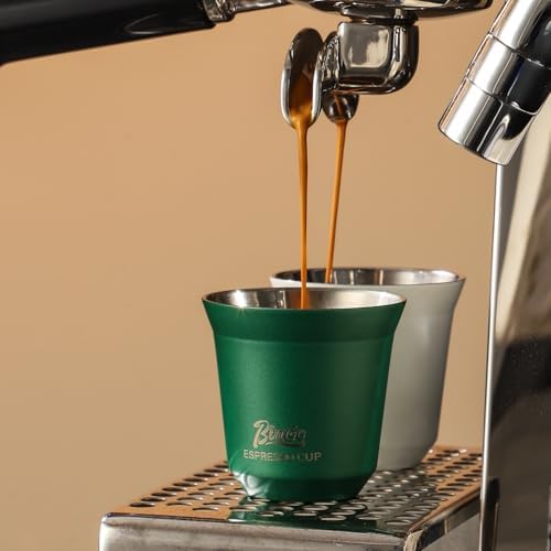 Bincoo Stackable Espresso Cups Set,2 Pack Double Wall Stainless Steel Insulated Espresso Shot Cups for Coffee Machines, Unbreakable and Stackable,2.7oz - Image 3