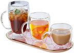 Coffee Mug 2-6pcs 150-450ML Double Wall Glass Cup Creative Insulation Drinkware Transparent Coffee Milk(3pcs,250ML with Handle) - Image 2