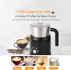 Coffee Milk Frother, Electric Milk Heating Milk Frother with Transparent Visible Cup Lid, Hot and Cold Doubles, Detachable Design, Even and Fine Milk Foam (Silver) - Image 5