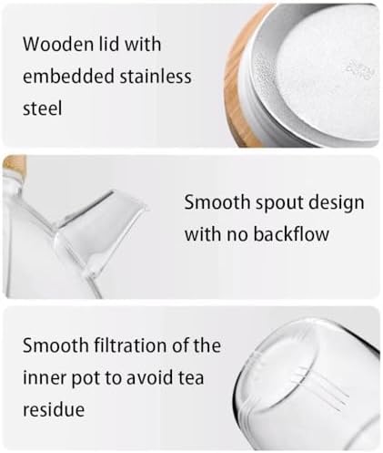 Removable Large Capacity Home Glass teapot Transparent Tea Set Tea Maker with Infuser Fruit Tea Kettle Water Pot Cleanable - Image 7