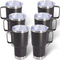20 oz Tumbler with Handle and Lid Insulated Travel Coffee Mug Grey 6P by ATQTQ