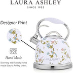 Laura Ashley Elveden White Whistling Tea Kettle Stovetop,Tea Pot for Stove - Image 3