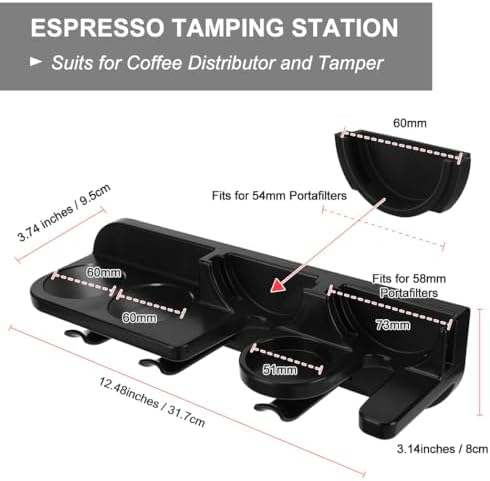 Espresso Tamper Holder Station Laelr Wall Mounted Coffee Station Organizer Coffee Distributor & Tamper 54mm/2.1'' Portafilter Storage Wall Shelf Espresso Accessories Organizer Rack for Bar Home Office - Image 2