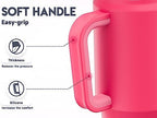 Meoky 32 oz Tumbler with Handle, Insulated Tumbler with Lid and Straw, Stainless Steel Travel Mug, Keeps Cold for 24 Hours, 100% Leak Proof, Fits in Car Cup Holder (Ruby) - Image 4