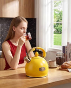 Whistling Tea Kettle Stovetop Stainless Steel, 2.64 Quart （Yellow） - Image 5