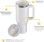 RTIC 40oz Road Trip Tumbler, Insulated, Ceramic Lined, White Glitter - Image 3