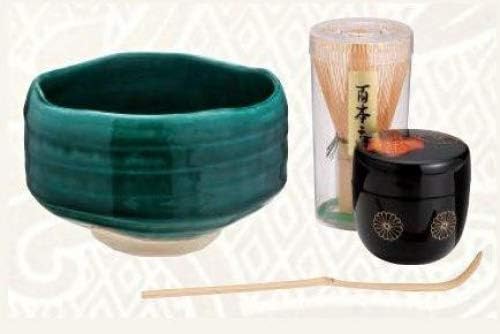TOKYO MATCHA SELECTION - [VALUE] Matcha Bowl Set C - Bowl, Caddy, Chasen whisk, Chashaku tea scoop for Japanese Tea Ceremony [Standard ship by Int'l e-packet: with Tracking & Insurance] by Tokyo+Matcha+Selection