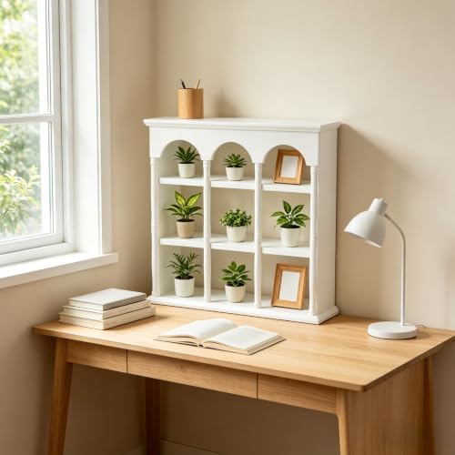 Wooden Coffee Mug Display Rack, Countertop Grid Vintage Coffee Cup Display Stand, Countertop Solid Wood Cup Rack for Living Room or Kitchen - Image 2