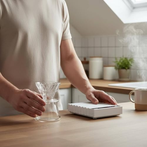 Scale Kitchen Compact Build with LED Screen and Built in Timer Suitable for Home Office Coffee Corner Traveling, Black - Image 4
