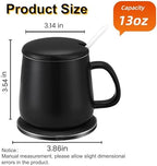 Smart Temperature Control Mug, 13 Oz Premium Ceramic Coffee Cup with 15W Wireless Charger, Charges Phones, Matte Black - Image 2