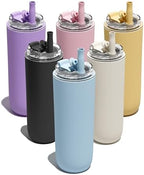 6 Pack 16 oz Insulated Coffee Tumblers, Travel Coffee Tumblers with Straw by UIRZOTN
