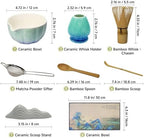 8-Piece Matcha Whisk Set, Ceramic Bowl and Bamboo Tools, Kiln Frost - Image 2