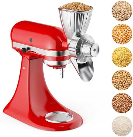 GVODE Grain Mill Attachment for KitchenAid Stand Mixer, 9 Grind Levels by GVODE