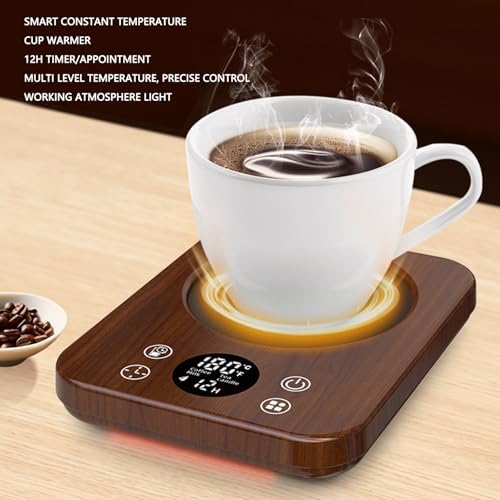 CUIFATI Mug Warmer, 36W Coffee Cup Warmer for Desk with Auto Shut Off, 12H Timer, Electric Coffee for Desk, Beverage Heater for Tea Water Milk, 9 Temp Settings (US Plug) - Image 2