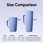 Owala SmoothSip Slider Stainless Steel Insulated Travel Mug with Handle, 100% Leak Proof, For Hot and Cold Drinks, Travel Friendly with Sliding Lock Lid, 24 oz, BPA Free, Leak Proof, Out of the Blue - Image 6