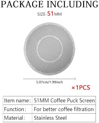 Compatible withPuck Screen 51/53/58mm Reusable Puck Screen For Espresso Portafilter Stainless Steel Screen Filter Compatible With Espresso(1PCS 51MM) - Image 2