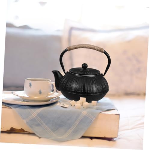 Cast Iron Japanese Tea Pot 600ml Black for Brewing Tea - Image 7