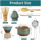 8PCS Matcha Set With Ceramic Bowl Whisk Teaspoon Tea Sets Tea-making Tools Accessories(Sky Cyan) - Image 6
