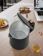 Small Electric Kettle, 0.8L Water Boiler & Heater, 1000W Hot Tea Pot, Double Wall Stainless Steel Cool Touch, Mini Coffee Kettle with Auto Shut Off & Boil Dry Protection, BPA-Free, Black - Image 5