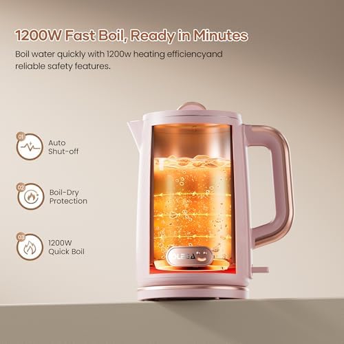 OLEGA Electric Tea Kettle: 1200W Fast Boil Electric Water Kettles 1.5L - Image 4