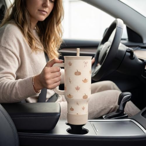 Fall Pumpkin Stainless Steel Slider Tumbler with Handle 40 Ounces with Lid, Travel Cup, Insulated Bottles for Girls Women - Image 6