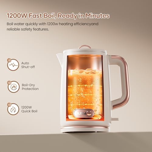 OLEGA Electric Tea Kettle: 1200W Fast Boil Electric Water Kettles 1.5L - Image 4