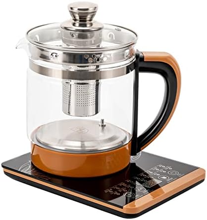1.8L Electric Glass Kettle, 800W Portable Electric Health Pot with Tea Infuse, Temperature Control Tea Maker with 18 Smart Menu for Boiling Water Maker, 养生壶 电水壶 by Genseino