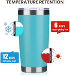 MEWAY 20oz Tumbler 12 Pack Double Wall Vacuum Insulated Travel Mug Bulk, Stainless Steel Tumblers with Lid and Straw, Durable Powder Coated Coffee Cups for Cold & Hot Drinks (Blue, 12) - Image 6