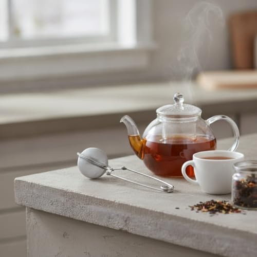 Stainless Steel Tea Ball Infuser with Fine Mesh for Loose Leaf Tea, Compact Spherical Strainer for Mugs and Teapots (1 PC) - Image 3