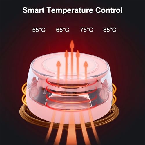 Buachois Mug Warmer, Smart Electric Coffee Heating Plate for Desk with 4 Temp Settings and Colorful Lights, Coffee Accessories for Milk, Tea, Candle, Ideal Gifts for Women Men (Pink) - Image 3