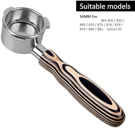 Coffee Bottomless Portafilter, Compatible For IKAPE,Colored Wooden Handle 51mm / 54mm / 58mm(54MM-Breville) - Image 2