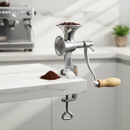 Generic Manual Coffee Grinder Coffee Mill Hand Crank Grinder Burr Grinder Bean Grinder Stainless Steel Body With Adjustable Clamp Stable On Countertops - Image 5