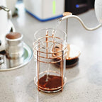 French Press, 34 Ounce (1000ml) Coffee Maker, Glass Rose Gold Coffee Press, Heat Resistant Borosilicate Glass Tea Maker and 3 layers Filter Coffee Pot for Camping Travel Gifts - Image 6