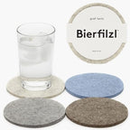 Graf Lantz - Bierfilzl Merino Wool Round Coasters Set of 4 - Cobblestone (4" Circles) - Absorbs 30% of Weight - German Wool - Heat Resistant, Sustainable, & Reusable - Home Decor & Coffee Table Decor by GrafLantz