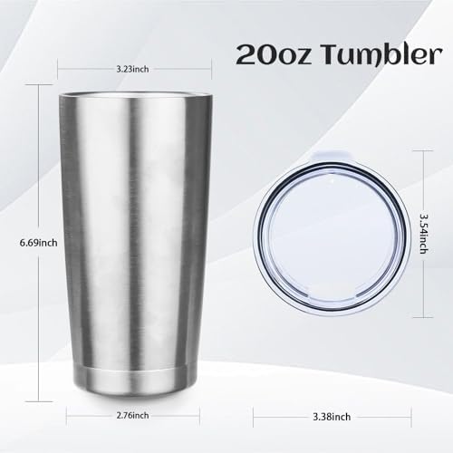 StarSpeed 6 Pack 20oz Stainless Steel Travel Coffee Tumbler,Silver - Image 2