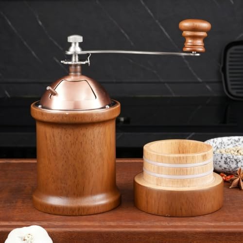 Manual Coffee Grinder, Hand Crank Burr Mill, 304 Stainless Steel & Ceramic, Easy to Clean Catch Cup, Ideal for Camping, Travel, and Office Brewing - Image 4